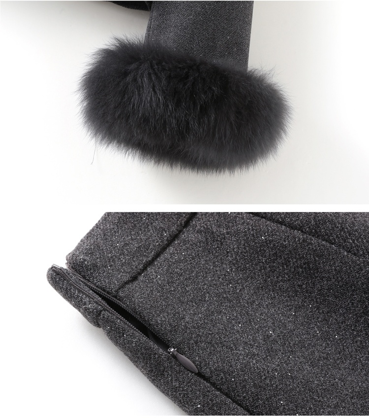 Winter chanelstyle coat fox fur sleeve short skirt a set