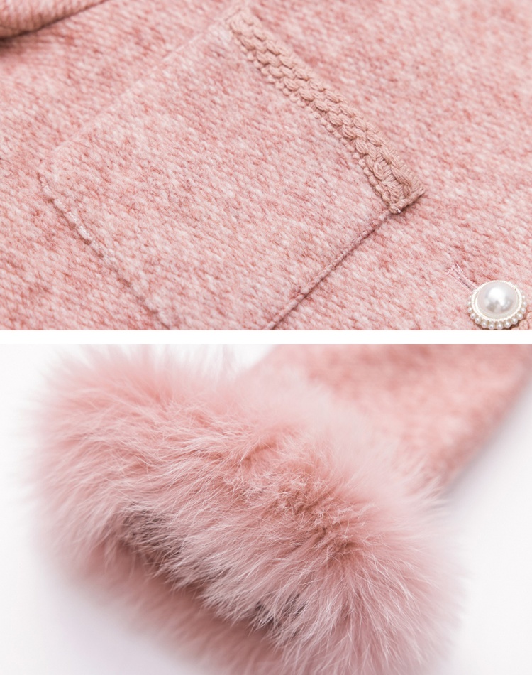 Duck down fox fur coat chanelstyle winter down coat a set