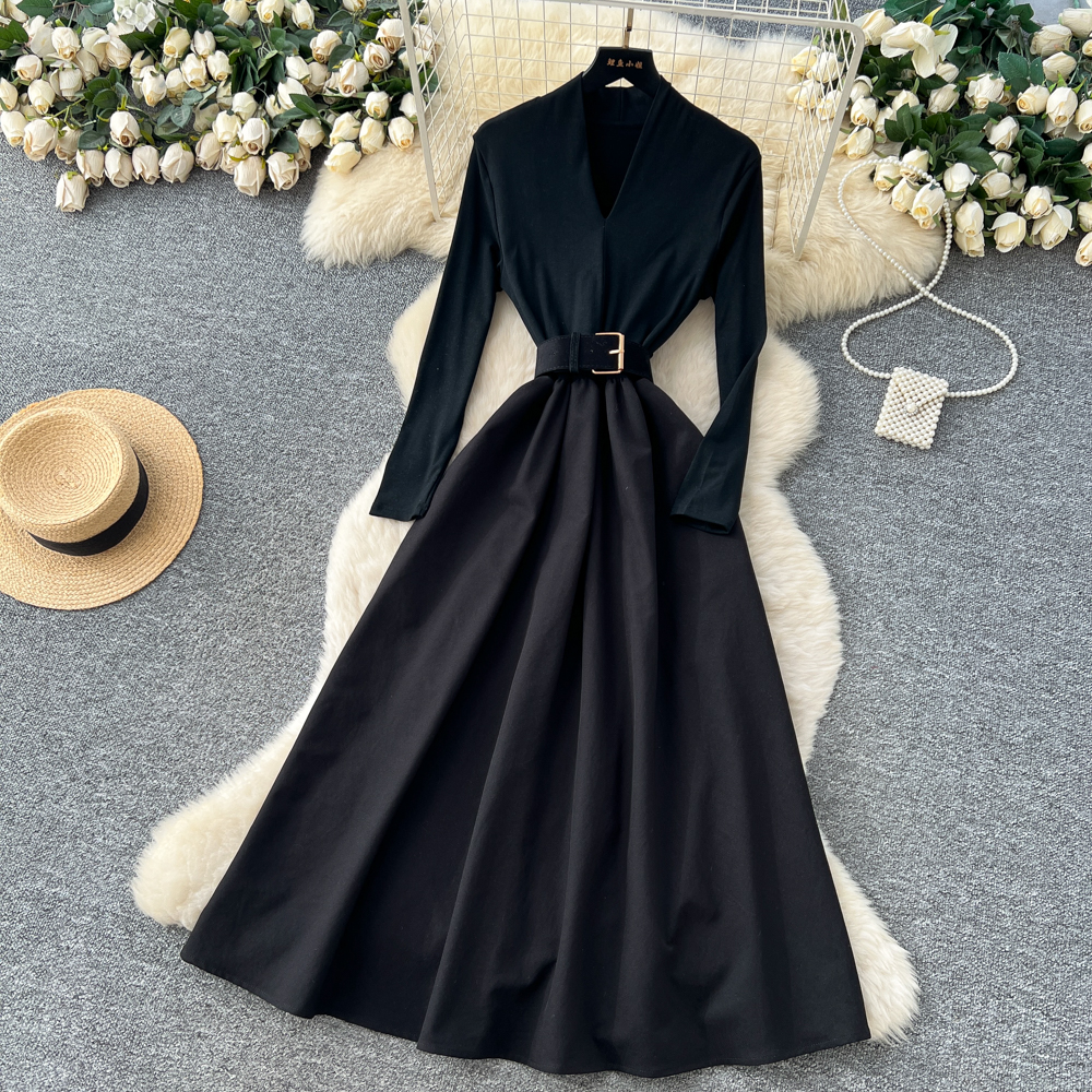 Bandage splice dress inside the ride long dress for women