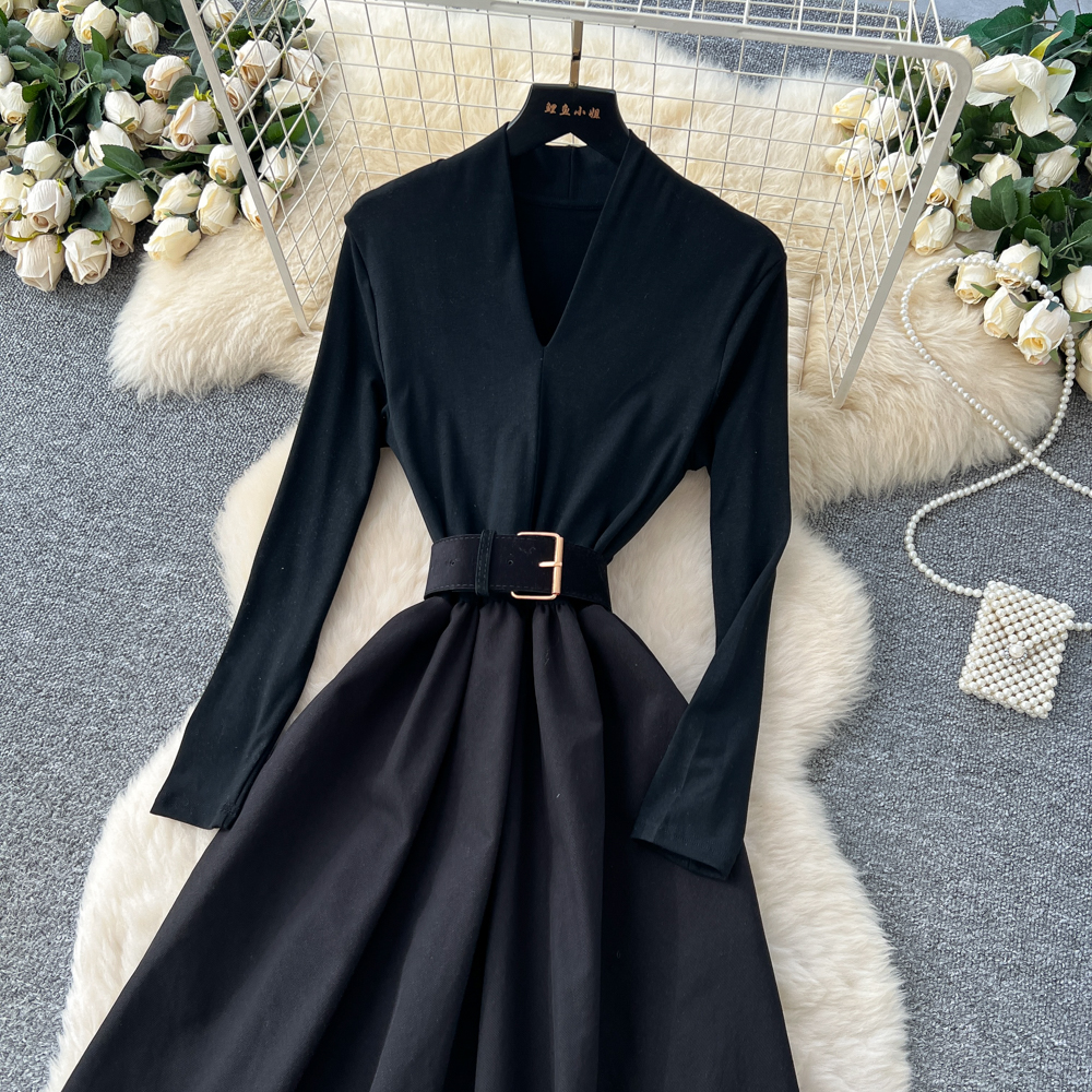 Bandage splice dress inside the ride long dress for women