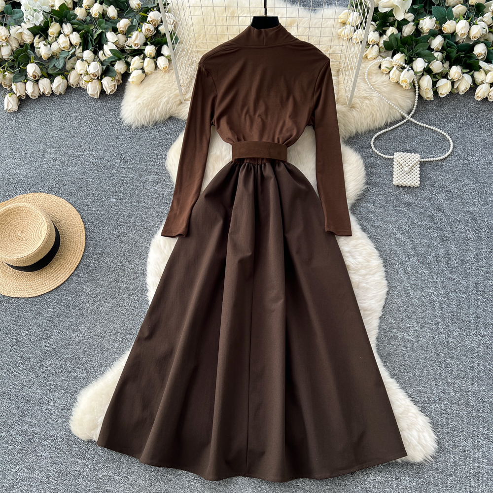 Bandage splice dress inside the ride long dress for women