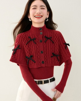 Inside the ride bow shawl autumn and winter tops