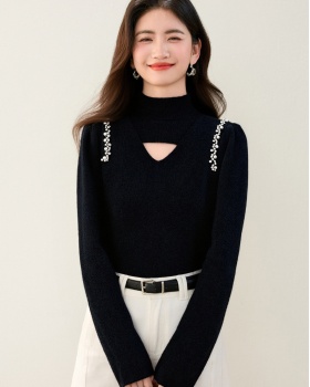 Autumn tops half high collar sweater for women