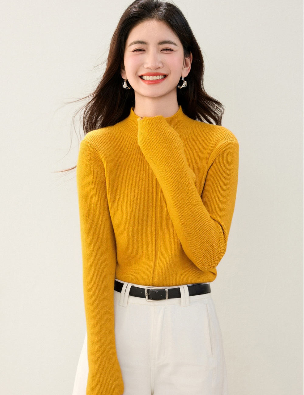 Half high collar autumn and winter sweater pullover tops