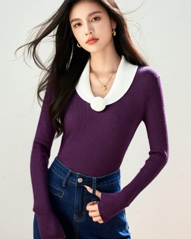 Knitted tops bottoming shirt for women