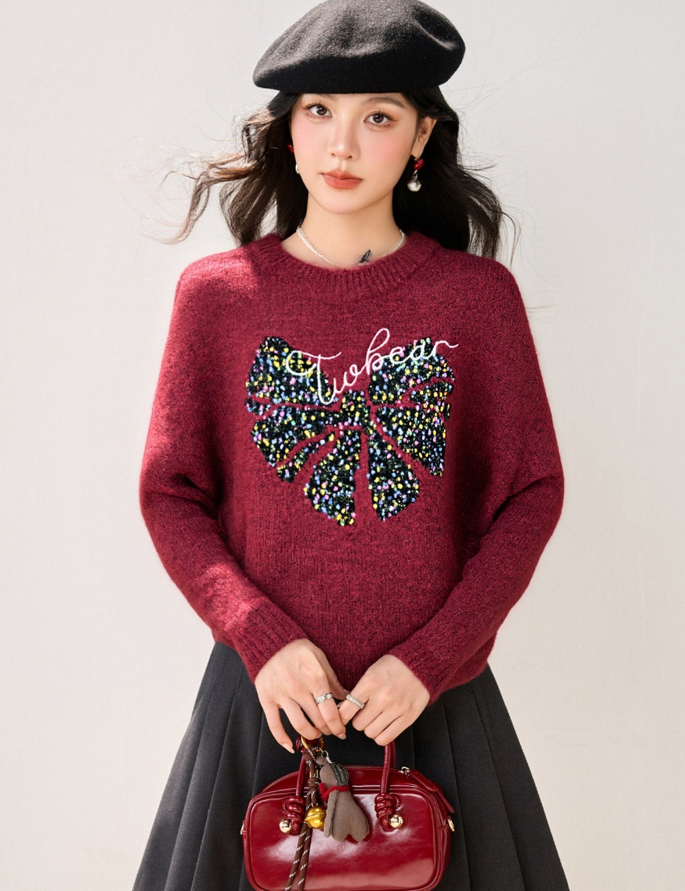 Autumn and winter temperament sweater lazy tops for women