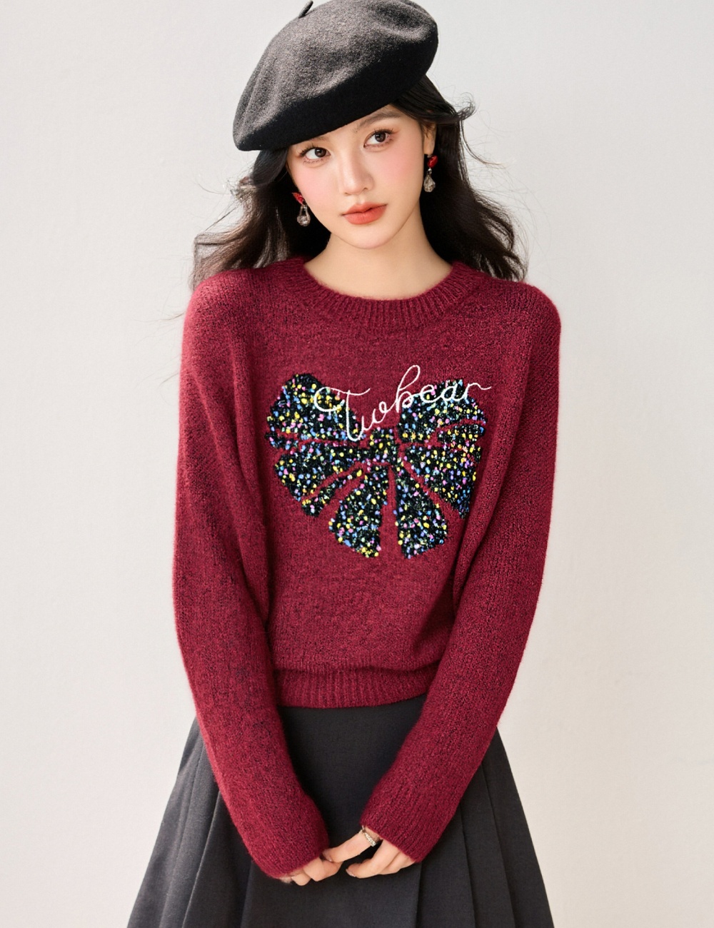 Autumn and winter temperament sweater lazy tops for women