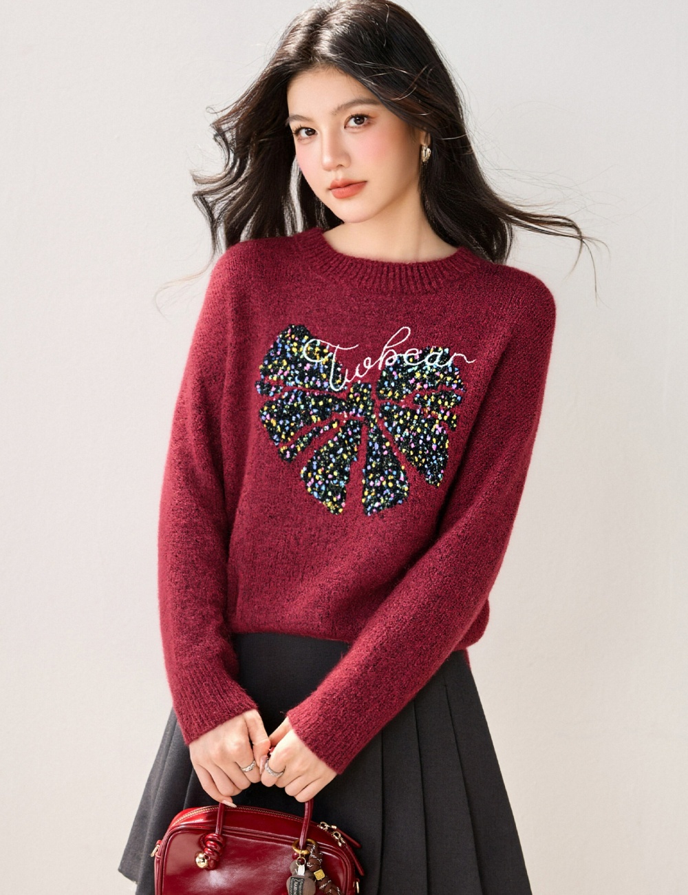 Autumn and winter temperament sweater lazy tops for women