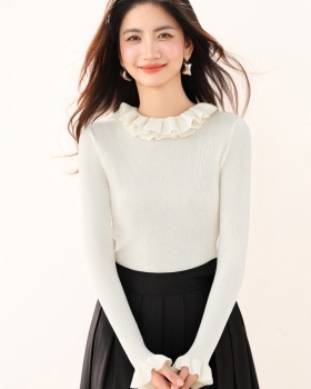 Wood ear half high collar bottoming shirt slim tops