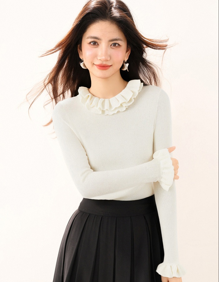 Wood ear half high collar bottoming shirt slim tops