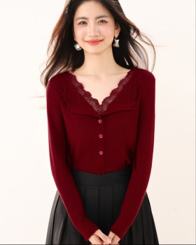 Wood ear sweater autumn and winter tops for women