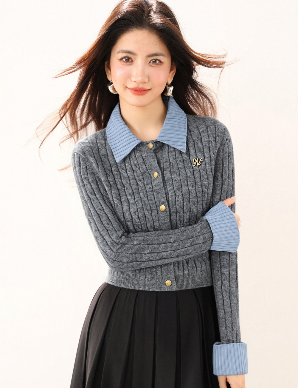Show young Western style splice sweater