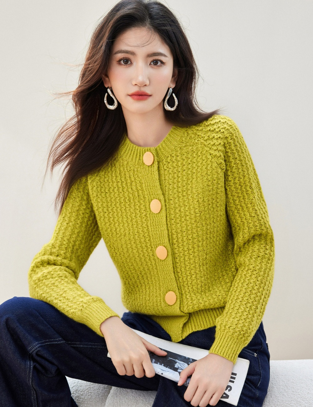 Temperament tender sweater wears outside cardigan for women
