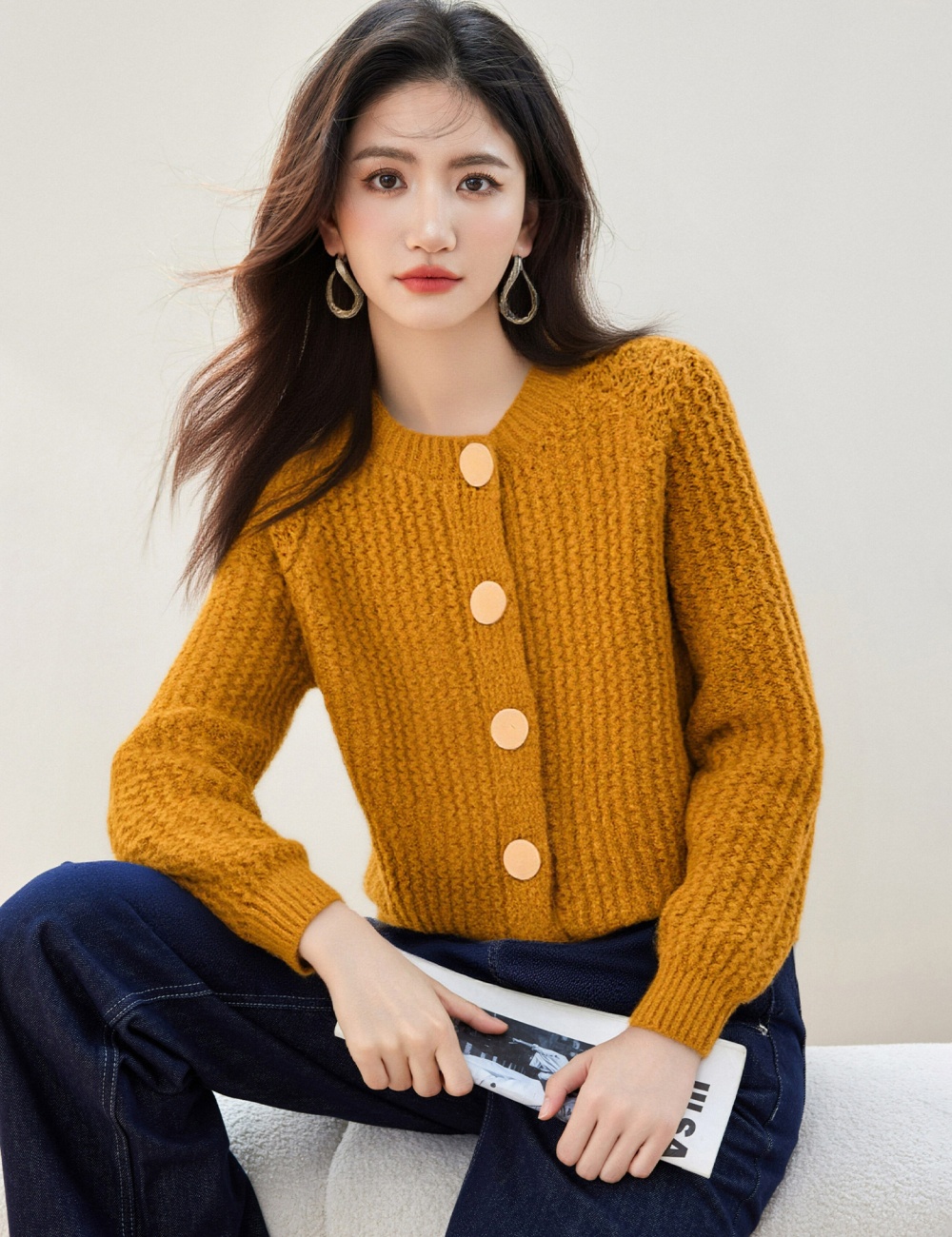 Temperament tender sweater wears outside cardigan for women