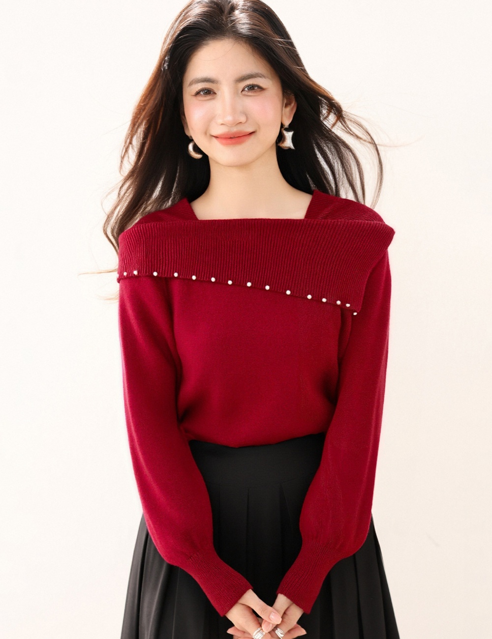 Western style knitted bottoming shirt long sleeve tops