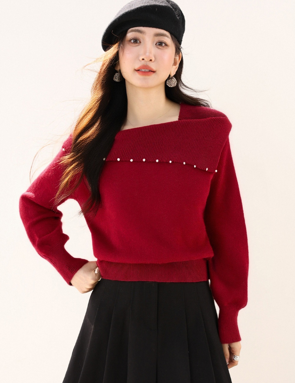 Western style knitted bottoming shirt long sleeve tops