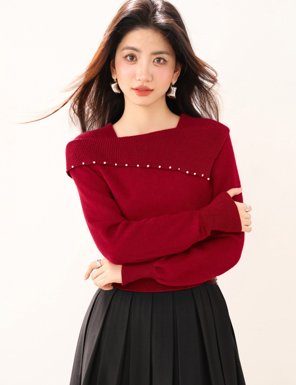 Western style knitted bottoming shirt long sleeve tops