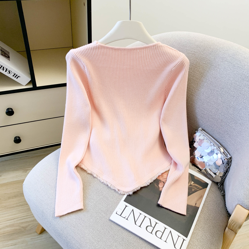 Inside the ride slim tassels bottoming sweater for women