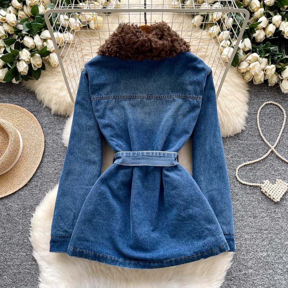 Long sleeve denim tops fashion coat for women