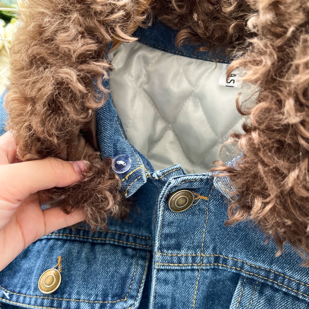 Long sleeve denim tops fashion coat for women