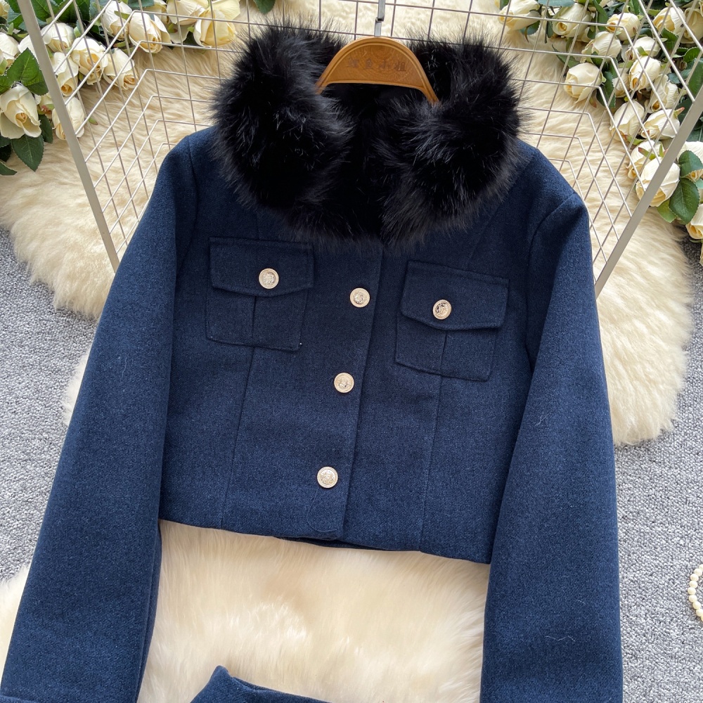 Short Western style coat chanelstyle pleated skirt