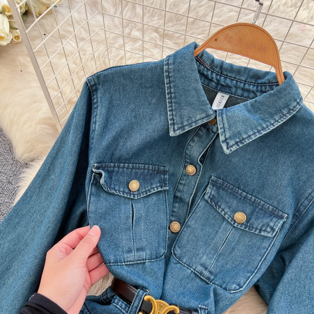 Elegant bandage metal niche pinched waist retro dress for women