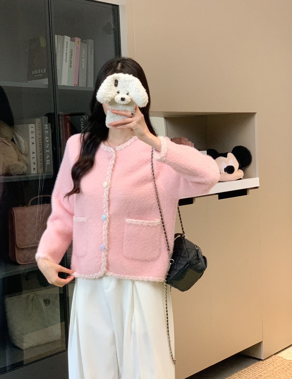 Knitted cardigan wears outside tops for women