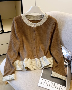 Long sleeve cardigan cstand collar tops for women