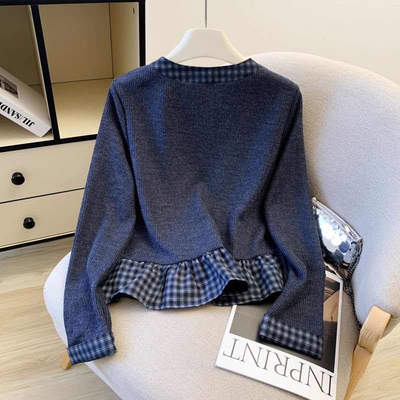 Long sleeve cardigan cstand collar tops for women