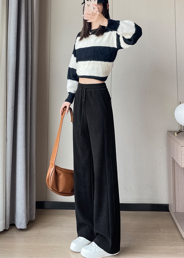 Spring and autumn pants high waist wide leg pants for women