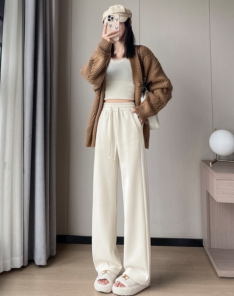 Spring and autumn pants high waist wide leg pants for women