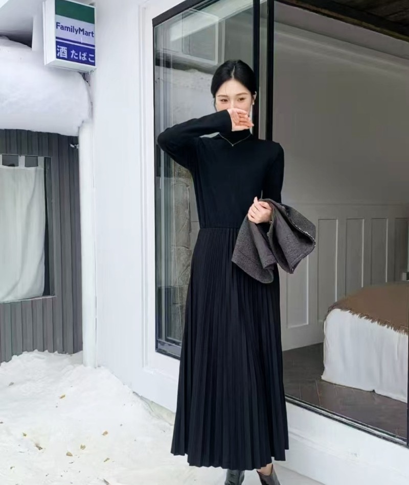 France style long dress Korean style vest 2pcs set