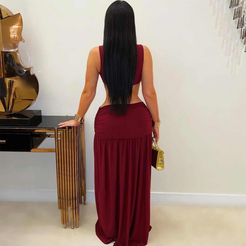 Sleeveless sexy fashion navel European style dress for women