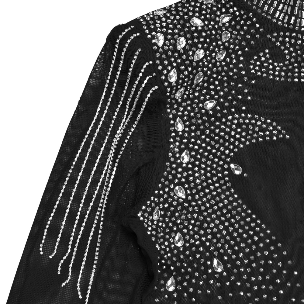 Sexy European style rhinestone long sleeve jumpsuit