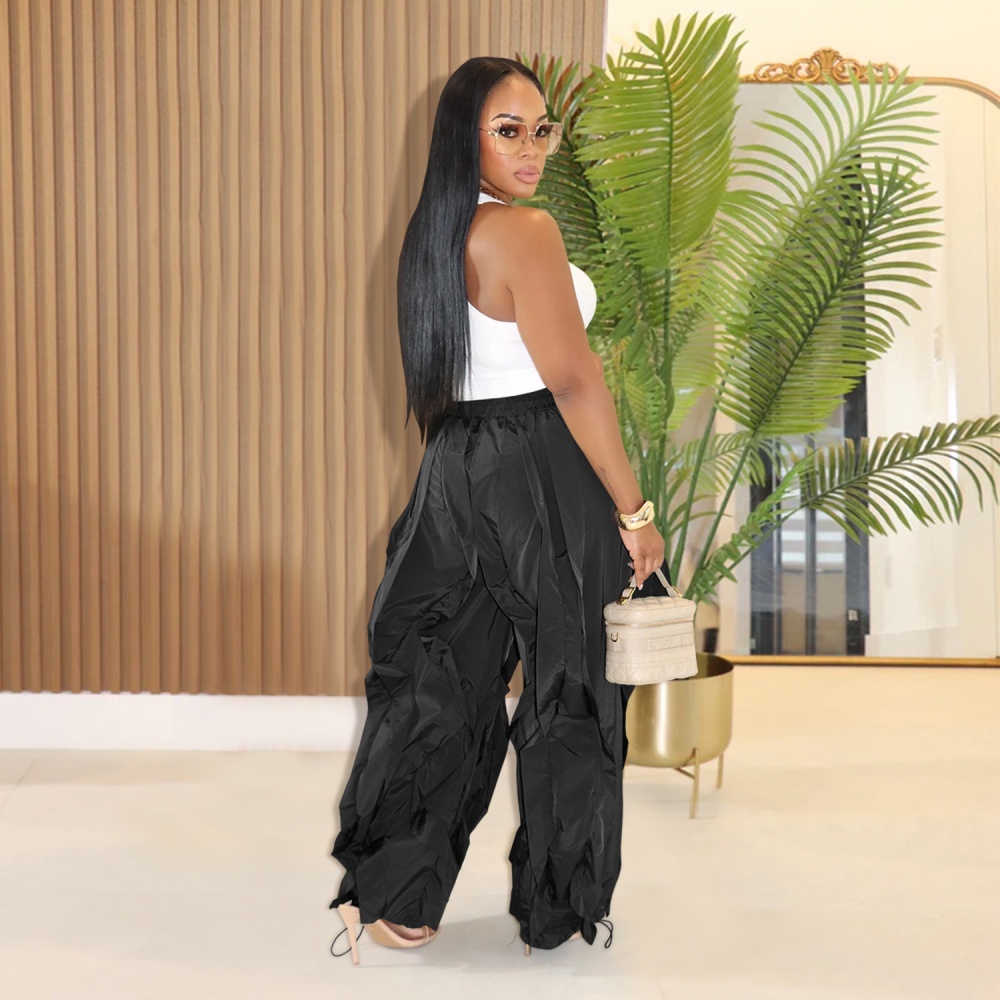 Fashion European style pure loose long pants for women