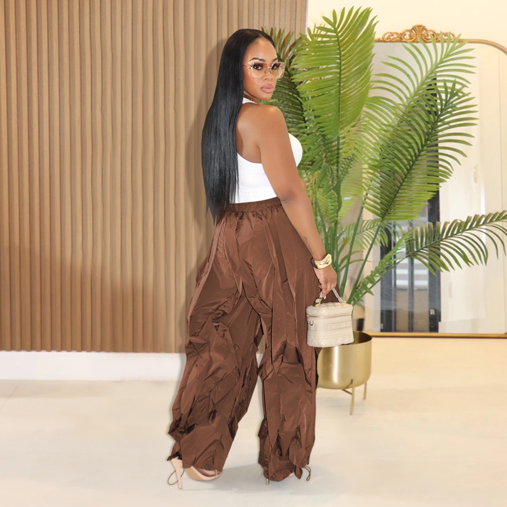 Fashion European style pure loose long pants for women