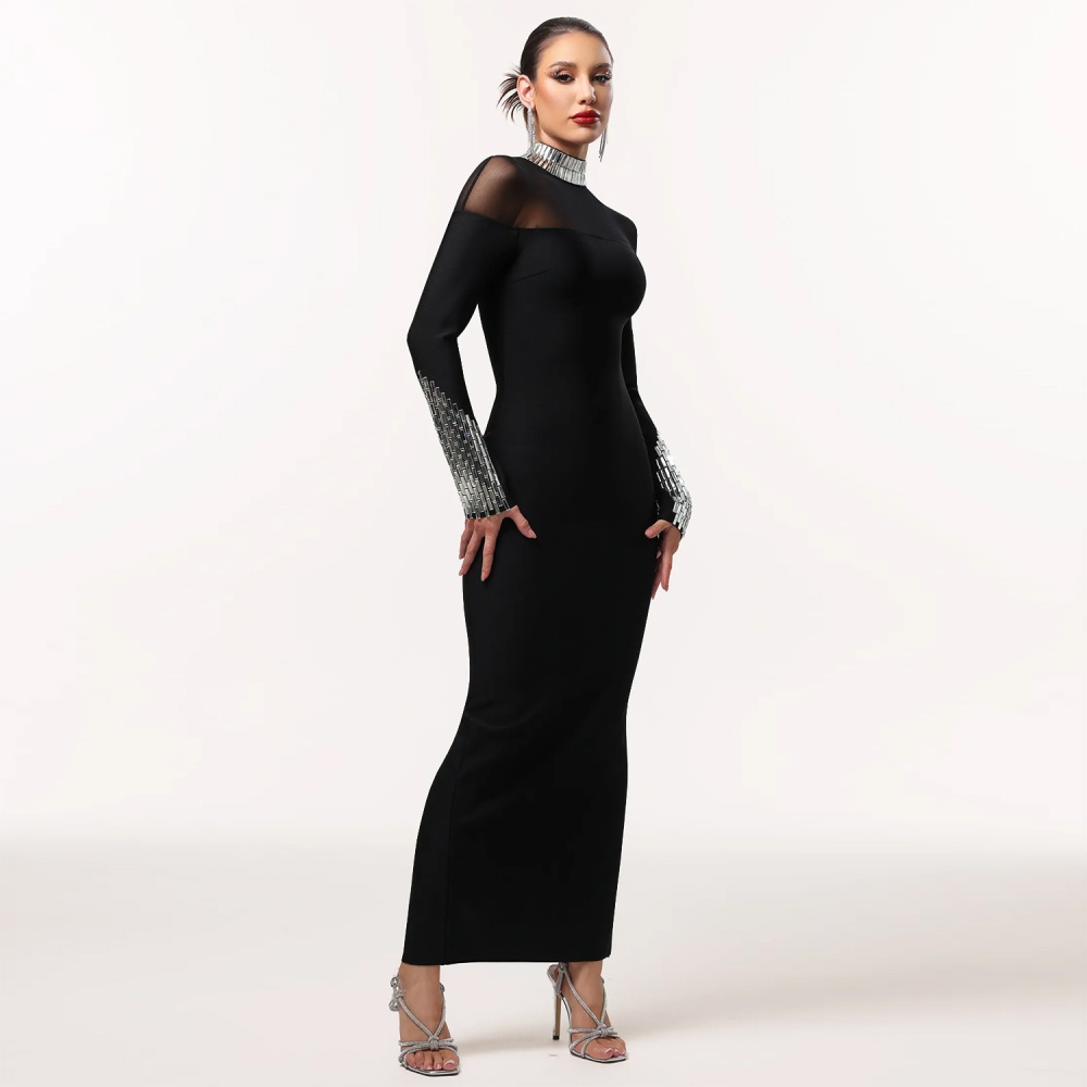 Temperament fashion long sleeve slim European style dress