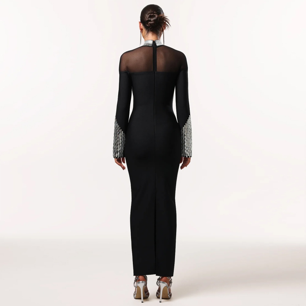 Temperament fashion long sleeve slim European style dress