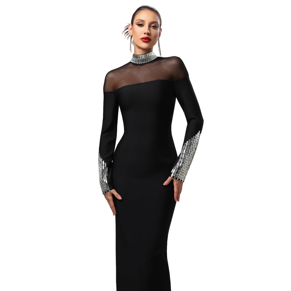 Temperament fashion long sleeve slim European style dress