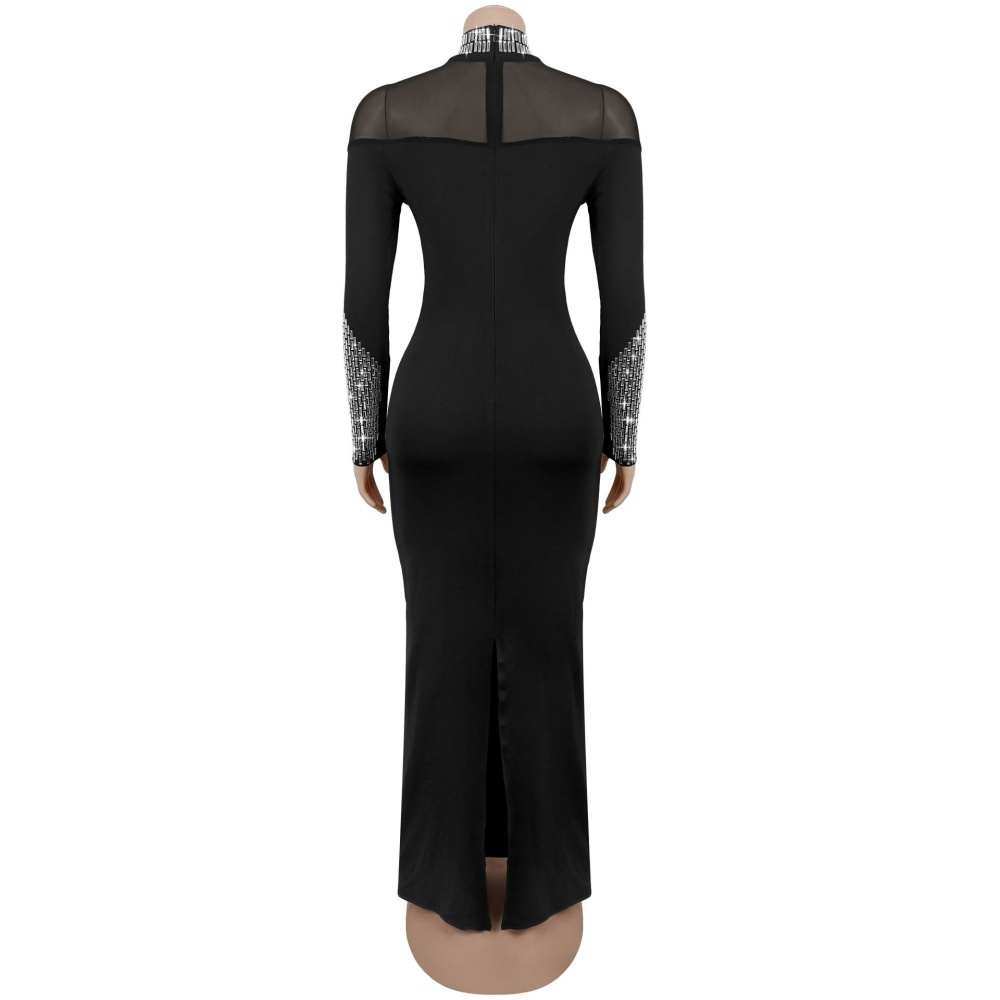 Temperament fashion long sleeve slim European style dress