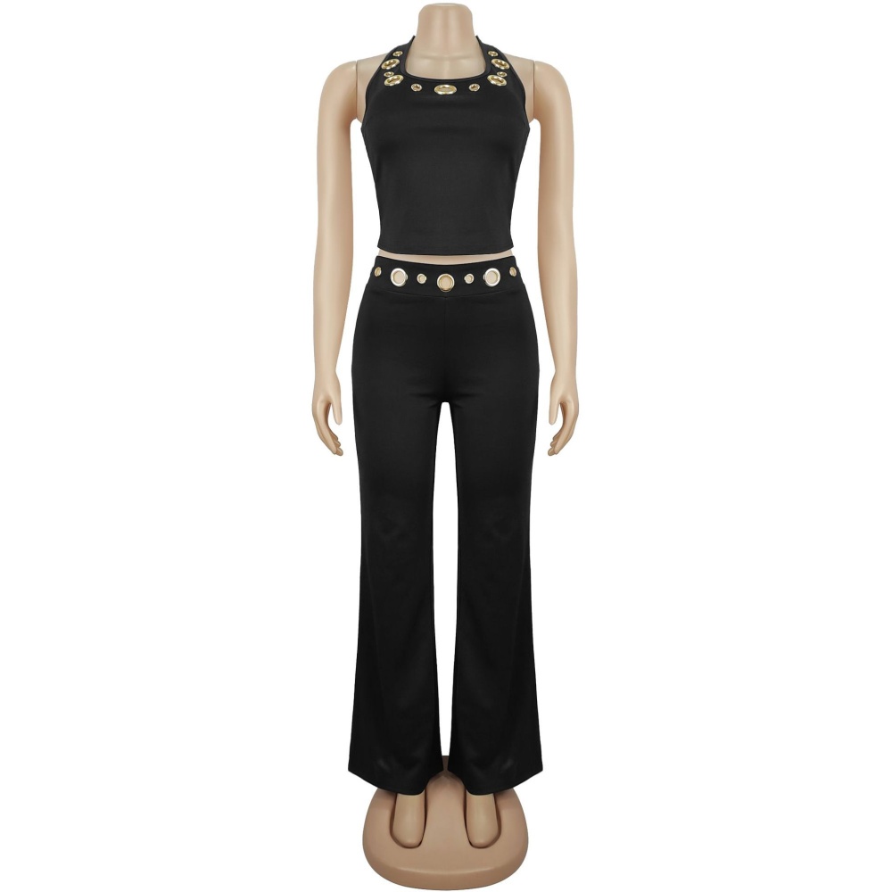 Casual tops European style long pants a set for women