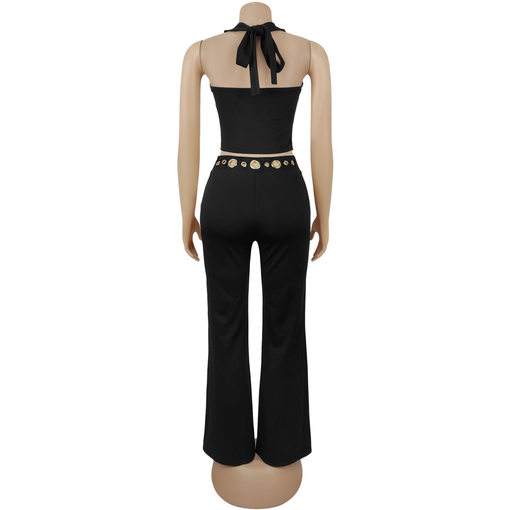 Casual tops European style long pants a set for women