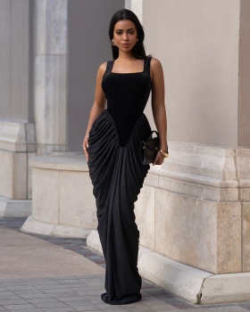 Sleeveless temperament halter dress for women