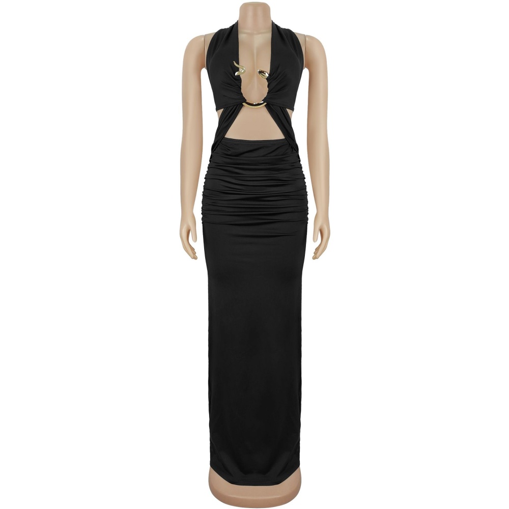 Sexy European style slim pure fashion frenum dress