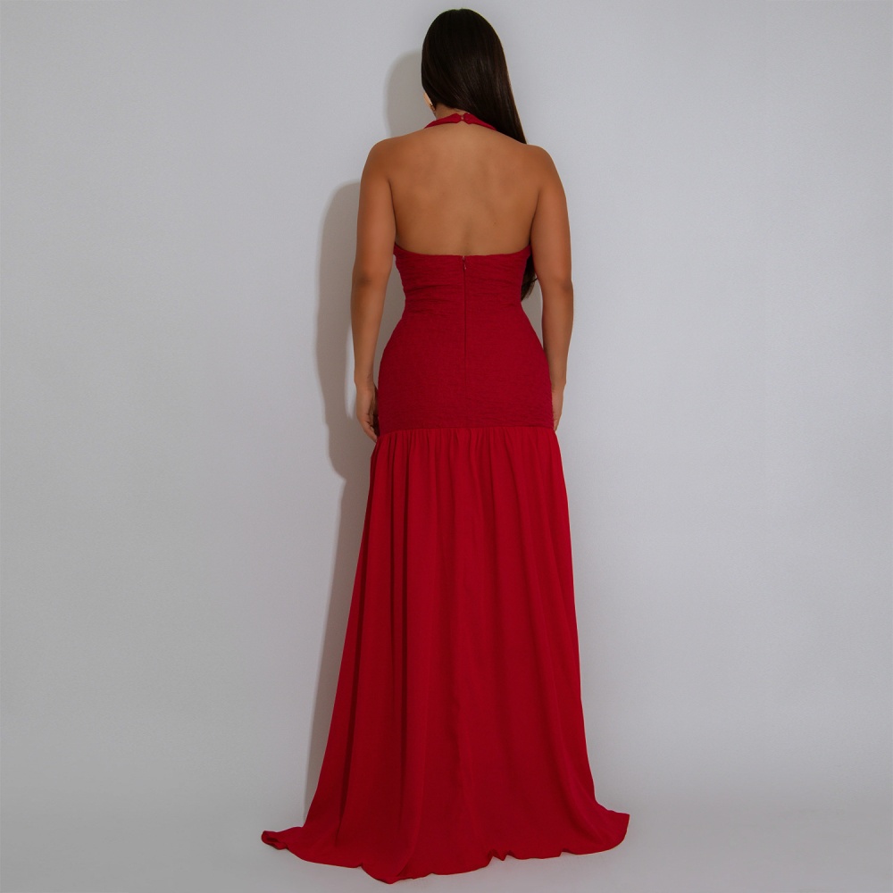 European style halter fashion hollow sexy dress