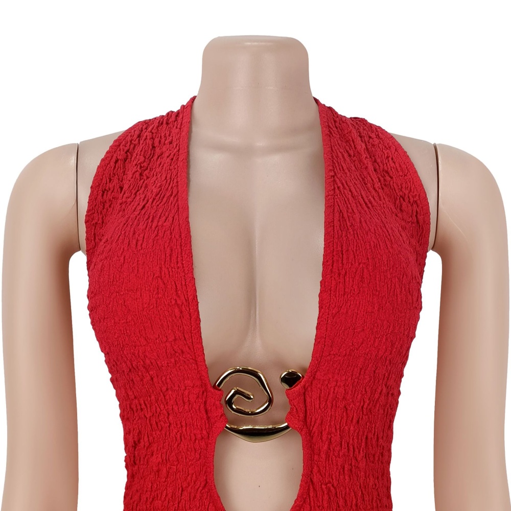 European style halter fashion hollow sexy dress