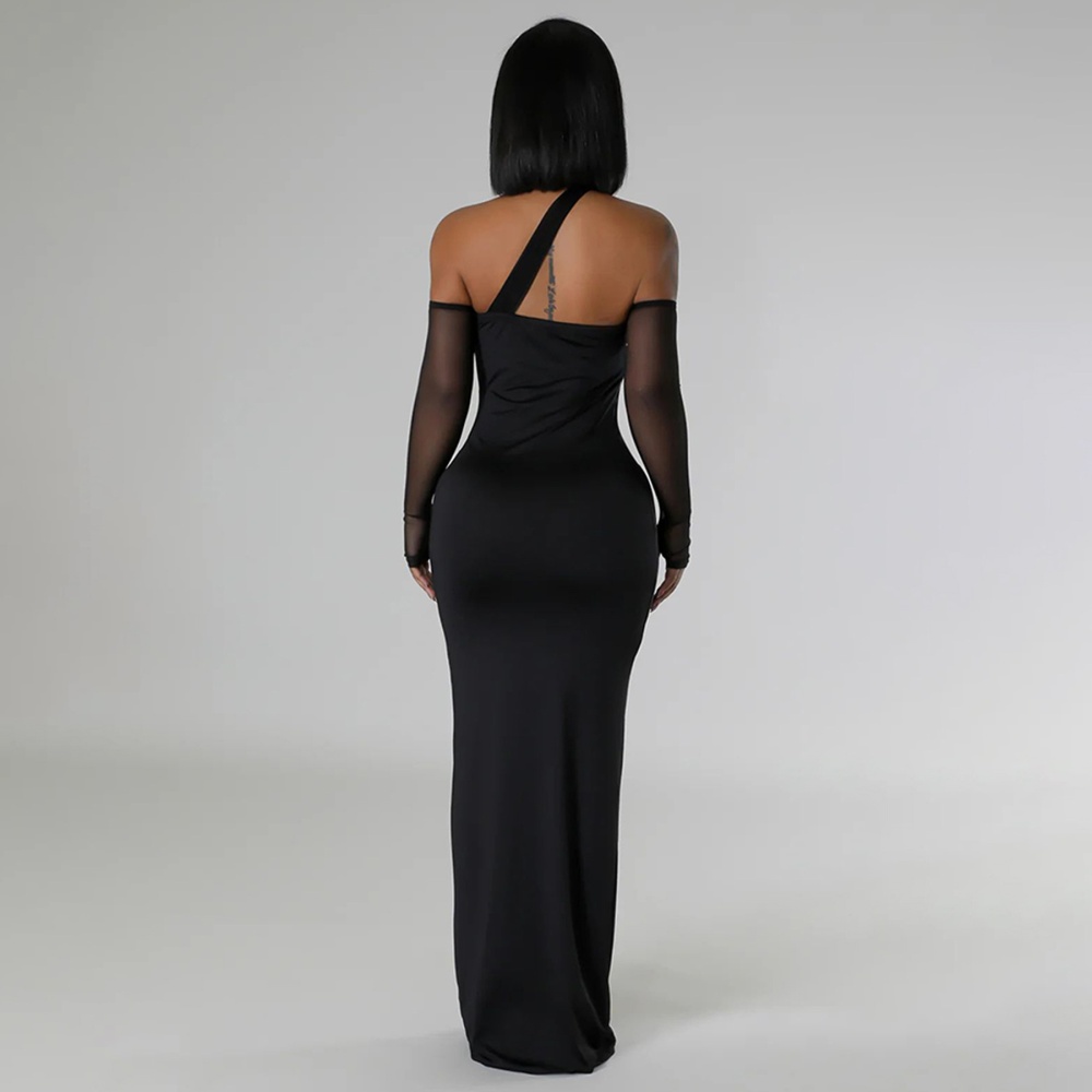 Gauze European style fashion sexy splice dress