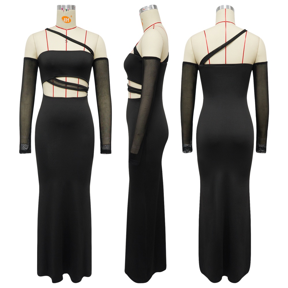 Gauze European style fashion sexy splice dress