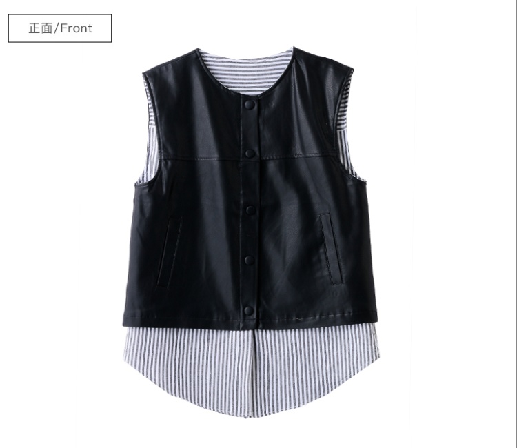 All-match Korean style autumn splice waistcoat for women