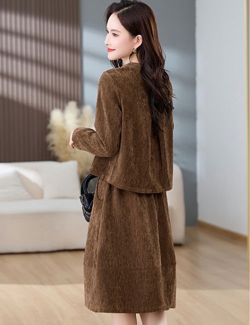 Slim short tops Casual skirt 2pcs set for women